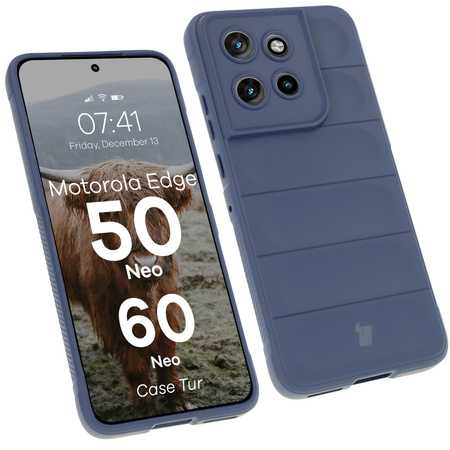 Pancerne etui Bizon Case Tur do Motorola Edge 50 Neo, granatowe