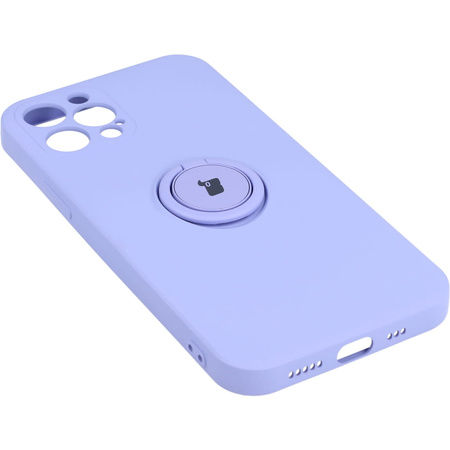 Etui Bizon Case Silicone Ring do iPhone 12 Pro, fioletowe