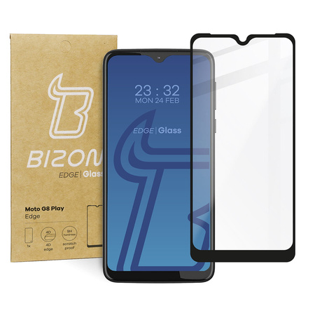 Szkło hartowane Bizon Glass Edge do Moto G8 Play, czarne