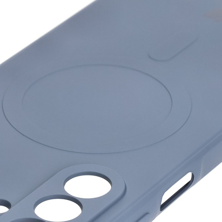 Silikonowe etui z pierścieniem magnetycznym Bizon Case Silicone Magnetic Sq do Galaxy A26 5G, szare