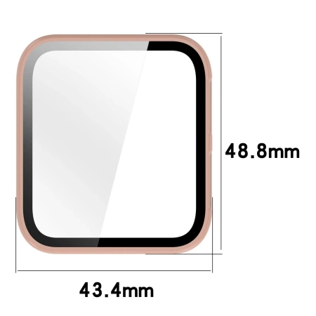 Etui ze szkłem do zegarka Bizon Case+Glass Watch do Garmin Venu X1, różowe