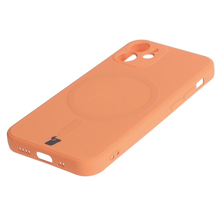 Etui Bizon Case Silicone Magnetic Sq do iPhone 12 Mini, marchewkowe