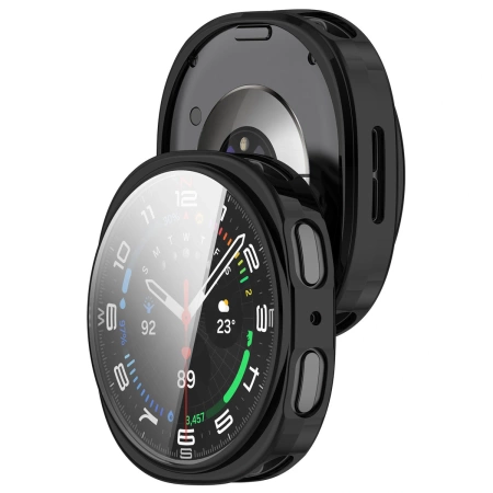 Etui z osłoną ekranu Bizon Case Watch Felipe do Galaxy Watch 8 44 mm, czarne