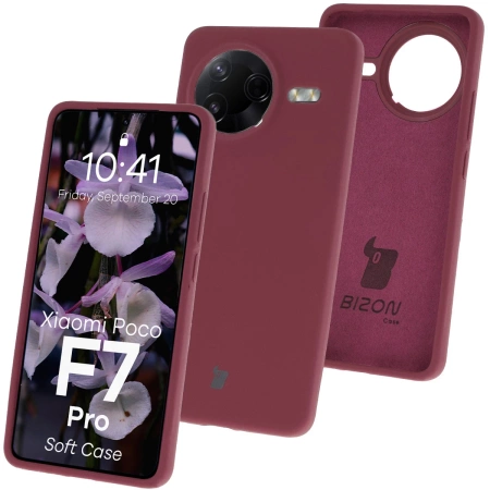 Silikonowe etui Bizon Soft Case do Xiaomi POCO F7 Pro, ciemnofioletowe