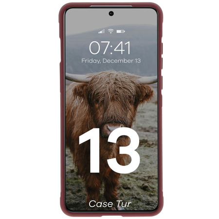 Pancerne etui Bizon Case Tur do OnePlus 13, burgundowe