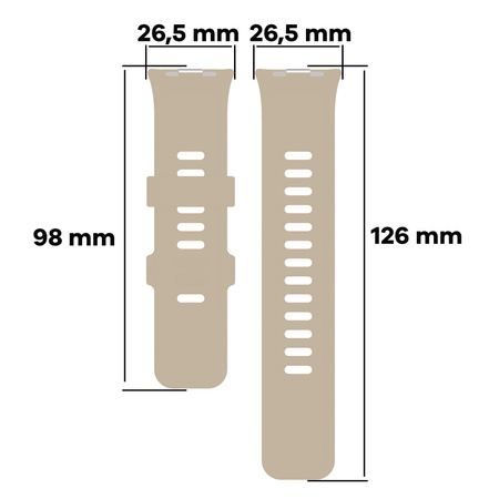 Pasek Bizon Strap Watch Silicone B do Xiaomi Redmi Watch 5/4 / Smart Band 9/8 Pro, beżowy