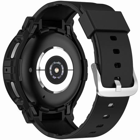 Etui z paskiem Bizon Strap + Case Watch Action Pro do Galaxy Watch 5 Pro 45 mm, czarne
