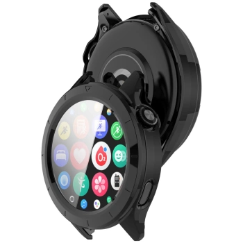 Etui ze szkłem do zegarka Bizon Case Watch Adamo do Xiaomi Watch S4, czarne