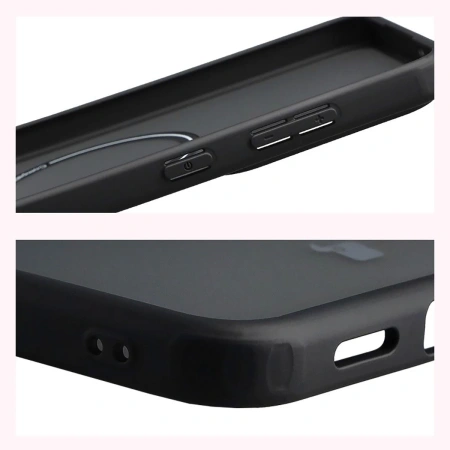 Etui z pierścieniem magnetycznym + szkło hartowane Bizon MatteO Pack do Galaxy S25 FE, przydymione-czarne