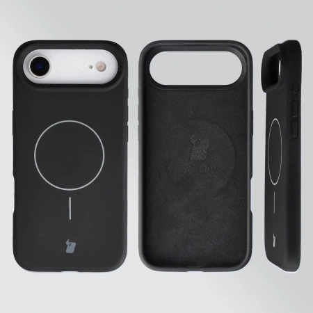 Silikonowe etui z pierścieniem magnetycznym Bizon Soft Case Magnetic do iPhone Air, czarne