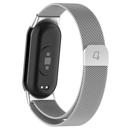 Pasek Bizon Strap Watch Chain do Xiaomi Mi Smart Band 8, srebrny