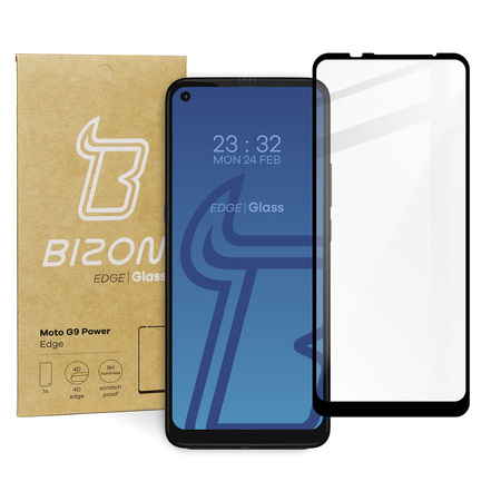 Szkło hartowane Bizon Glass Edge do Moto G9 Power, czarne