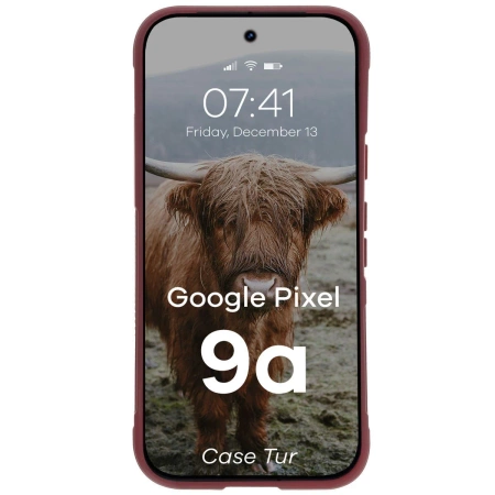 Pancerne etui Bizon Case Tur do Google Pixel 9a, burgundowe