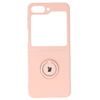 Etui Bizon Case Silicone Ring Sq do Samsung Galaxy Z Flip5, jasnoróżowe