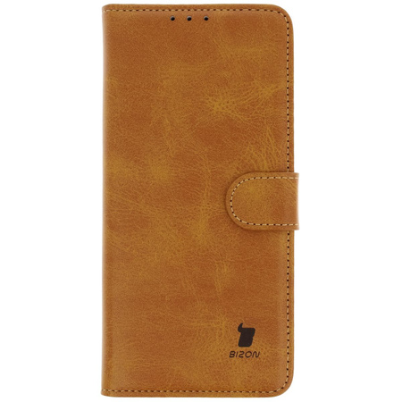 Etui z klapką Bizon Case Pocket do Xiaomi Redmi Note 14 5G / Poco M7 Pro 5G, brązowe