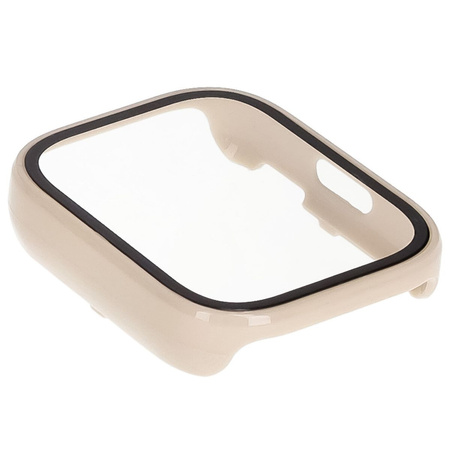 Etui ze szkłem do zegarka Bizon Case Watch Adamo do Xiaomi Redmi Watch 5 Active, beżowe