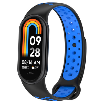 Pasek Bizon Strap Watch Octo do Xiaomi Mi Smart Band 8, czarno-niebieski