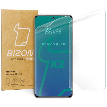 Folia hydrożelowa na ekran Bizon Glass Hydrogel Front Duo do OnePlus 12, 2 sztuki