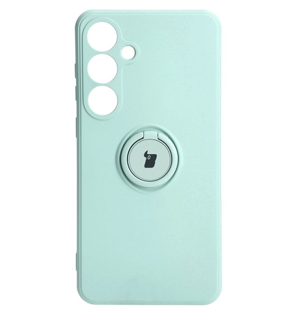 Etui Bizon Case Silicone Ring Sq do Galaxy S24 Plus, turkusowe
