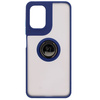 Etui z uchwytem na palec Bizon Case Hybrid Ring do Motorola Moto G05 / E15, przydymione z granatową ramką