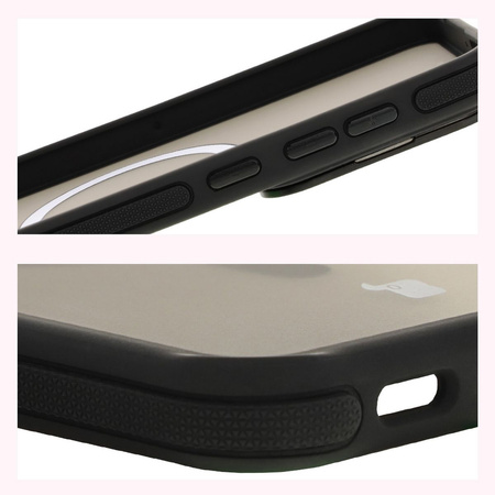 Etui z podstawką i pierścieniem magnetycznym Bizon Case Eclipse do Galaxy S25 Plus/S24 Plus, przydymione z czarną ramką