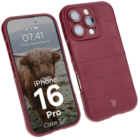 Pancerne etui Bizon Case Tur do iPhone 16 Pro, ciemnofioletowe