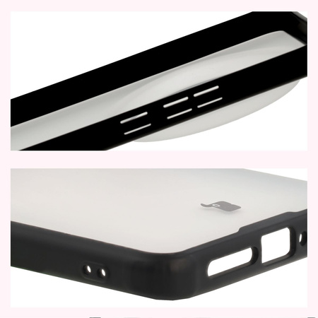 Etui Bizon Case Angelo do Xiaomi 15 Ultra, półprzezroczyste z czarną ramką