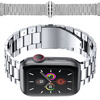 Pasek ze stali nierdzewnej Bizon Strap Watch Aura do Apple Watch 44/45/46/49 mm, srebrny
