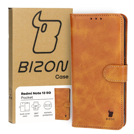 Etui z klapką Bizon Case Pocket do Xiaomi Poco X6 / Xiaomi Redmi Note 13 Pro 5G, brązowe