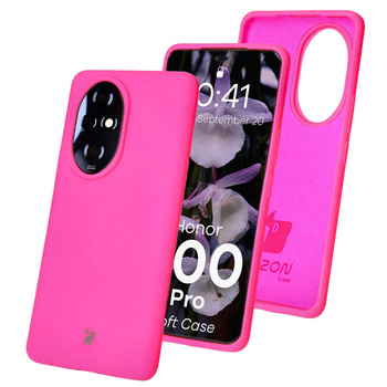 Silikonowe etui Bizon Soft Case do Honor 200 Pro, neonowo-różowe