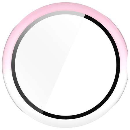 Etui ze szkłem do zegarka Bizon Case+Glass Watch do Google Pixel Watch 3 45mm, białoróżowe