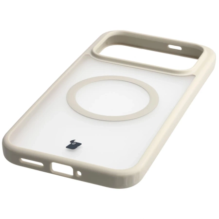 Etui z pierścieniem magnetycznym Bizon Case MatteO do Xiaomi POCO F8 Ultra, przydymione-beżowe