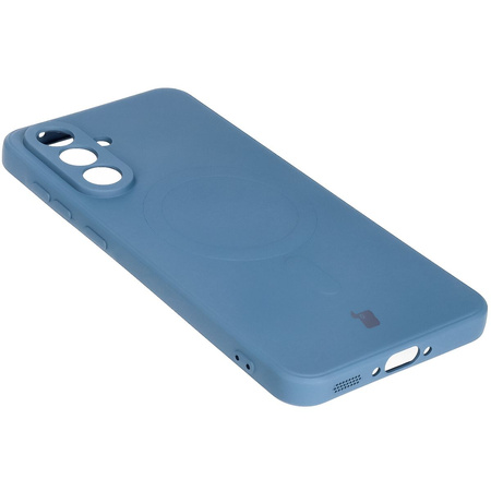 Silikonowe etui z pierścieniem magnetycznym Bizon Case Silicone Magnetic Sq do Galaxy A56 5G, granatowe
