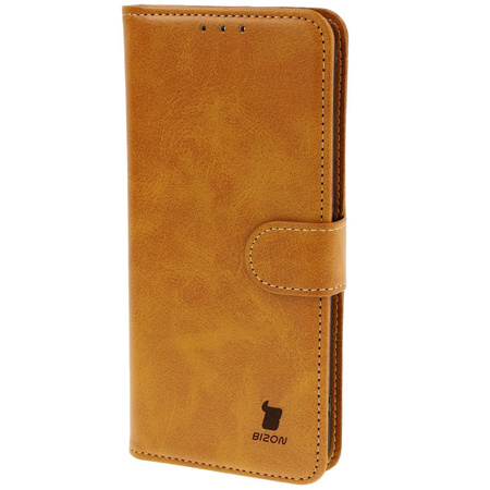 Etui z klapką Bizon Case Pocket do Motorola Edge 50 Neo, brązowe