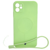 Etui silikonowe z pierścieniem magnetycznym Bizon Case Silicone Magnetic do iPhone 11, jasnozielone