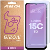 Elastyczne szkło hybrydowe Bizon Glass Mule Duo do Xiaomi Redmi 15C 5G, 2 sztuki