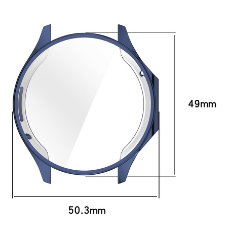 Etui z osłoną ekranu Bizon Case Watch Felipe do OnePlus Watch 3 / Oppo Watch X2, niebieskie