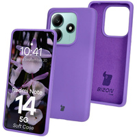 Silikonowe etui Bizon Soft Case do Xiaomi Redmi Note 14 5G, fioletowe