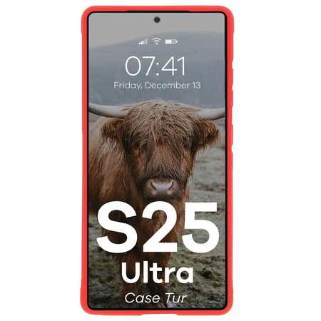 Pancerne etui Bizon Case Tur do Galaxy S25 Ultra, czerwone