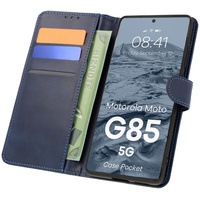 Etui z klapką Bizon Case Pocket do Motorola Moto G85 5G, granatowe