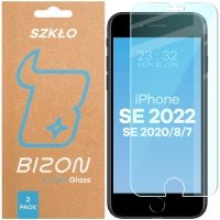 Szkło hartowane Bizon Glass Clear Duo do iPhone SE 2022 / 2020 / 8 / 7, 2 sztuki