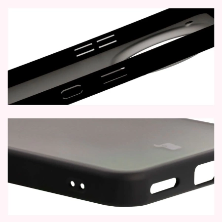 Etui Bizon Case Angelo do Nothing Phone (3a) Pro, półprzezroczyste z czarną ramką