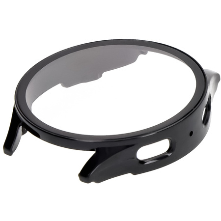 Etui ze szkłem do zegarka Bizon Case Watch Adamo do Galaxy Watch 7 44 mm, czarne