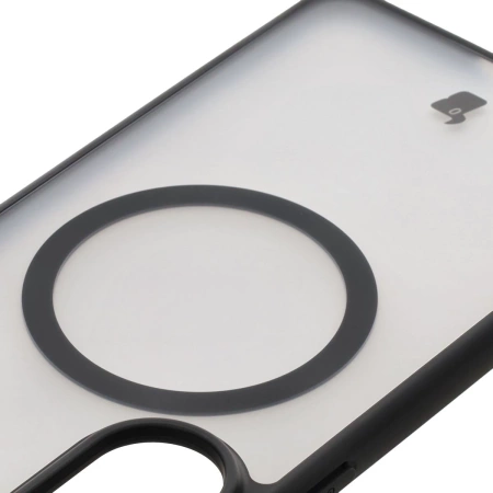 Etui z pierścieniem magnetycznym Bizon Case MatteO do Galaxy S25 Edge, przydymione-czarne