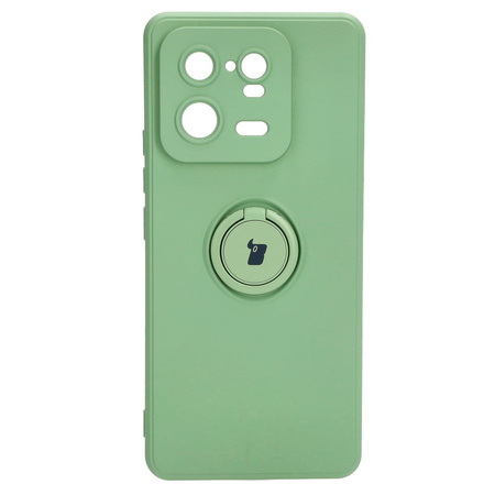 Etui Bizon Case Silicone Ring Sq do Xiaomi 13 Pro, jasnozielone