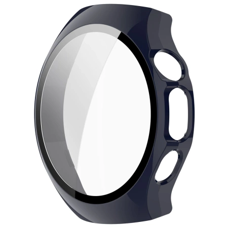 Etui ze szkłem do zegarka Bizon Case Watch Adamo do Huawei Watch 5 46 mm, niebieskie