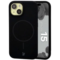 Silikonowe etui z pierścieniem magnetycznym Bizon Soft Case Magnetic do iPhone 15, czarne