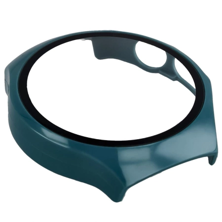 Etui ze szkłem do zegarka Bizon Case Watch Adamo do Huawei Watch 5 46 mm, zielone