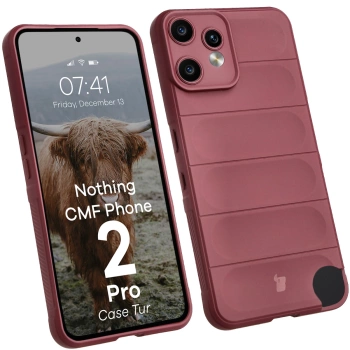 Pancerne etui Bizon Case Tur do Nothing CMF Phone 2 Pro, burgundowe