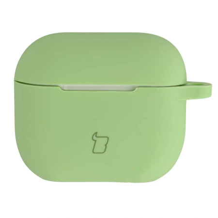 Silikonowe etui z karabińczykiem Bizon Case Headphone Silicone do AirPods 3, jasnozielone